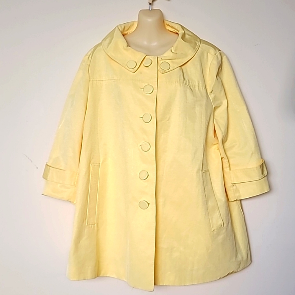 Worthington Bright Yellow oversized button outerwear Jacket Size 2XL